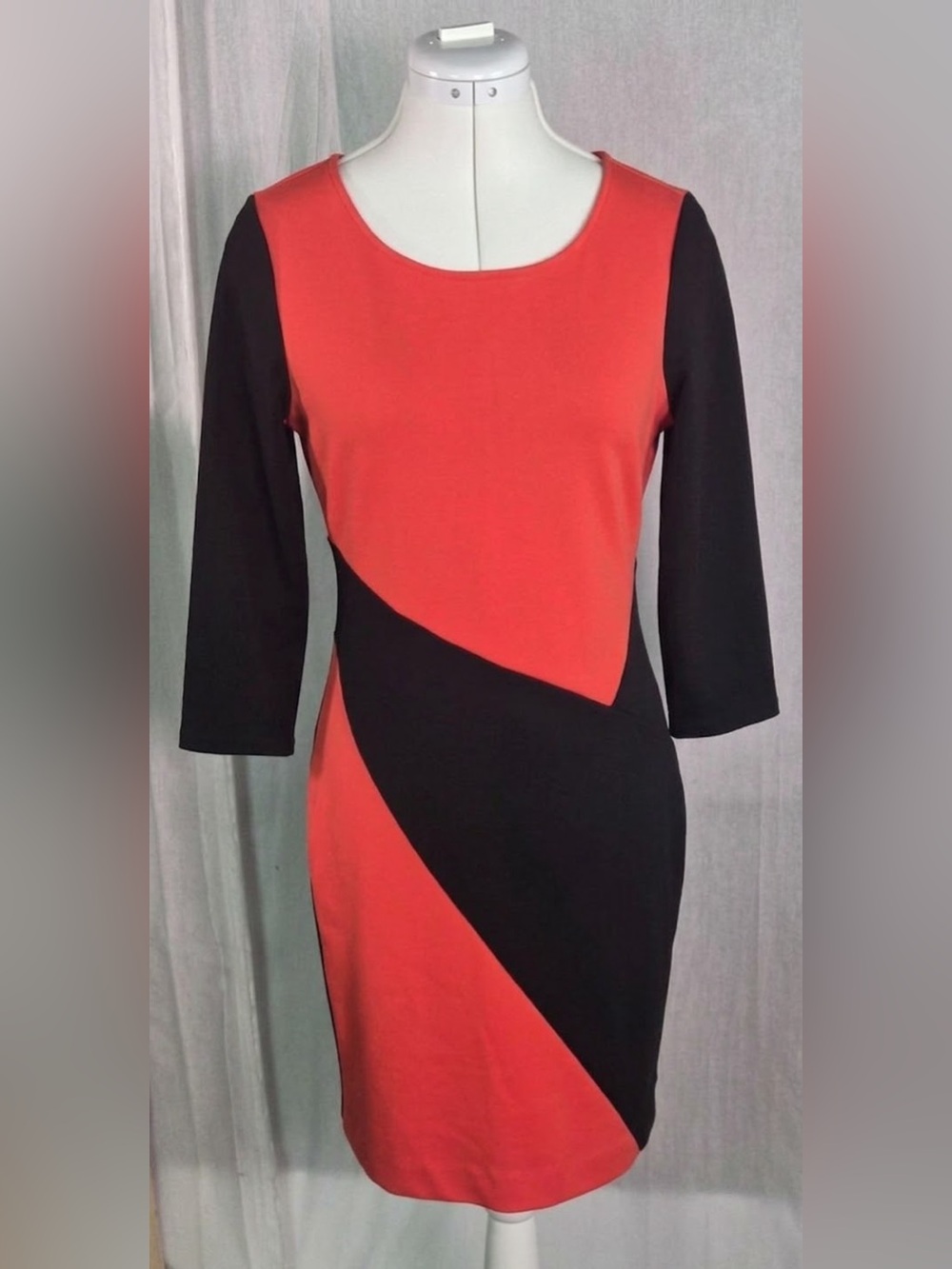 The Limited Retro Colorblock Red and Black Dress